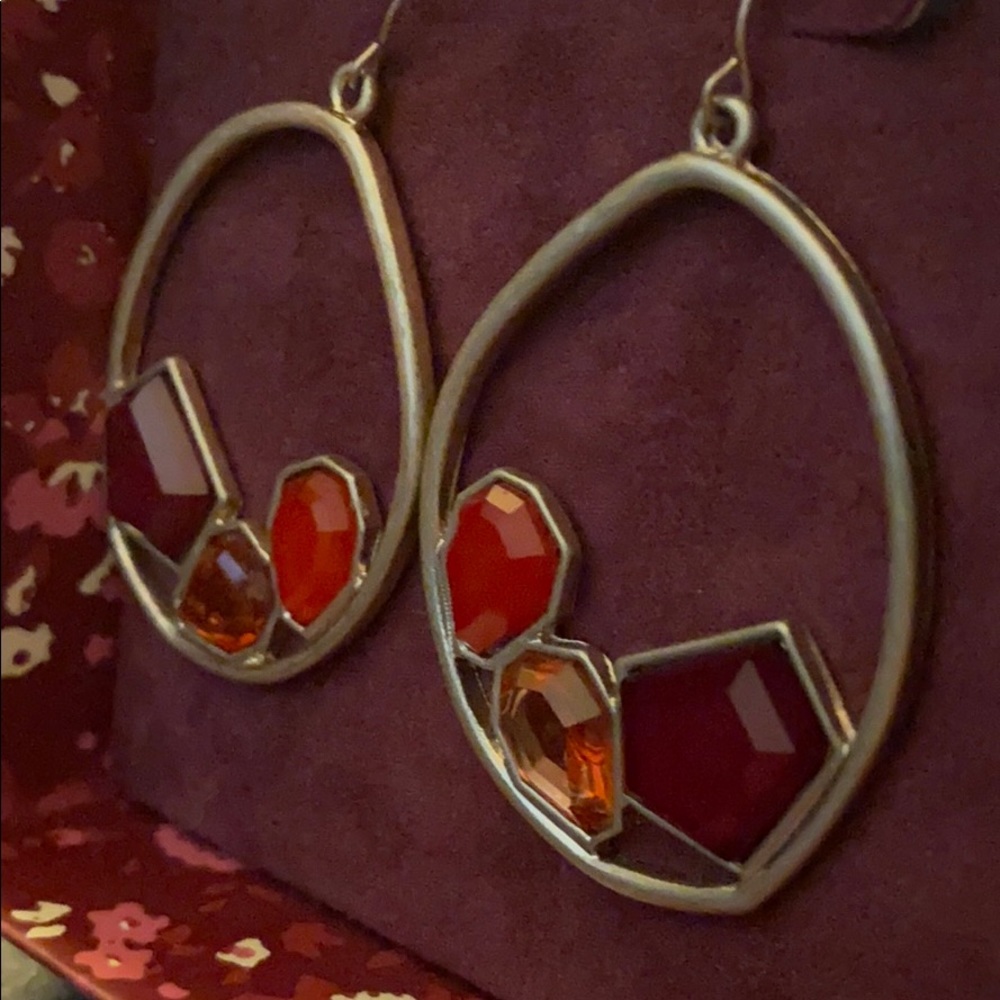 NEW Lucky Brand multi stone hoop earrings - Picture 4 of 9